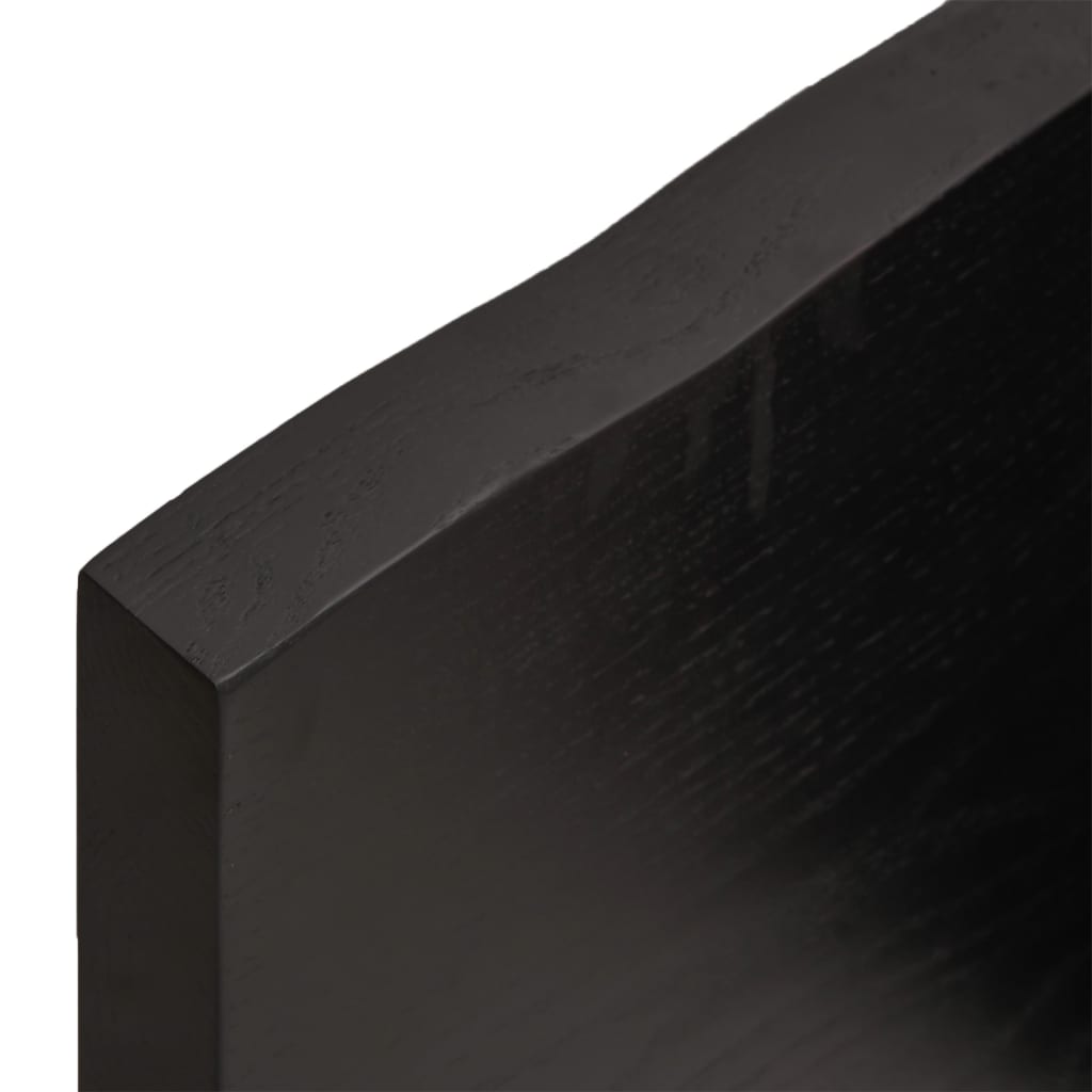 vidaXL Plateau de table Marron foncé 80x40x(2-4) cm Bois de chêne massif
