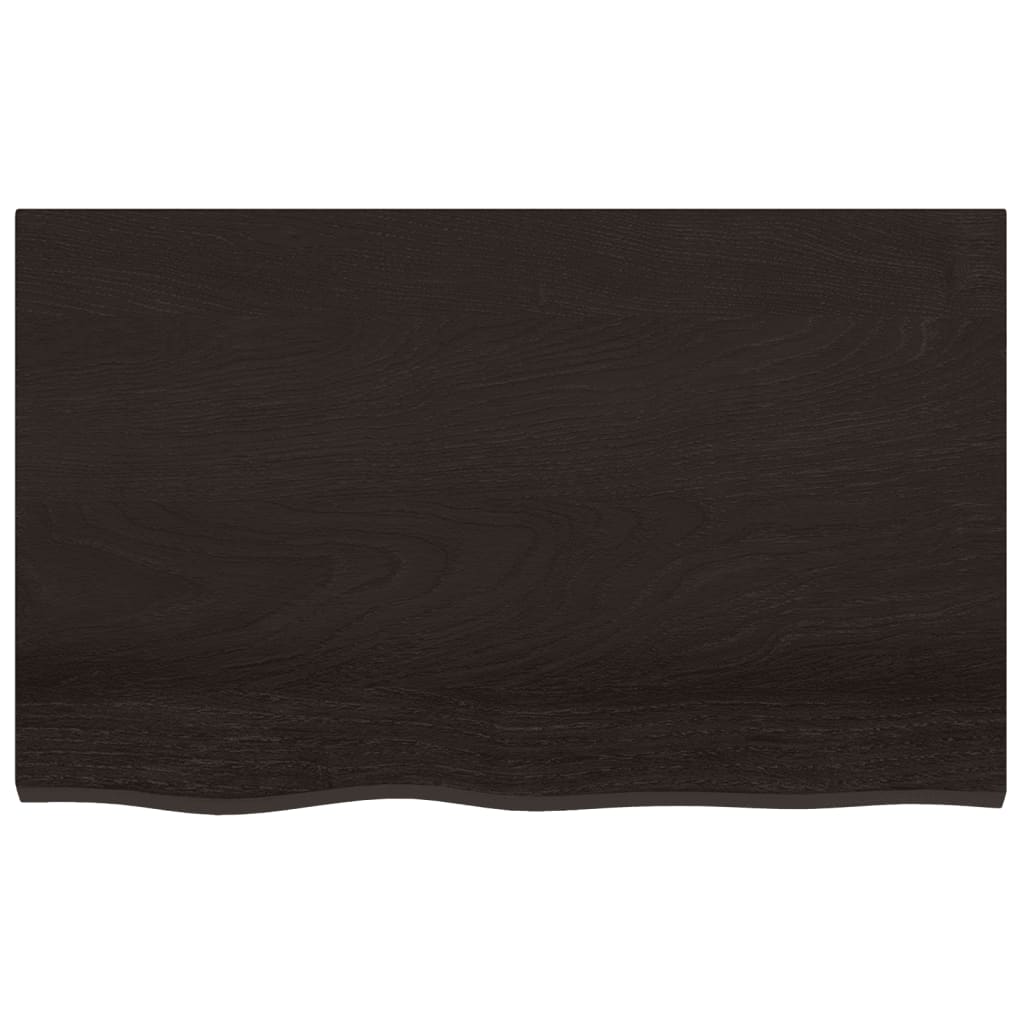 vidaXL Plateau de table Marron foncé 80x50x2 cm Chêne massif traité