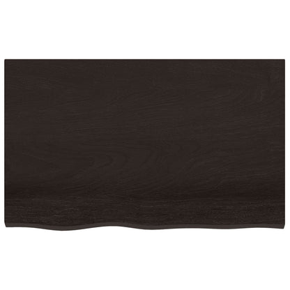 vidaXL Plateau de table Marron foncé 80x50x2 cm Chêne massif traité