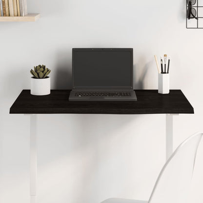 vidaXL Plateau de table Marron foncé 80x50x2 cm Chêne massif traité