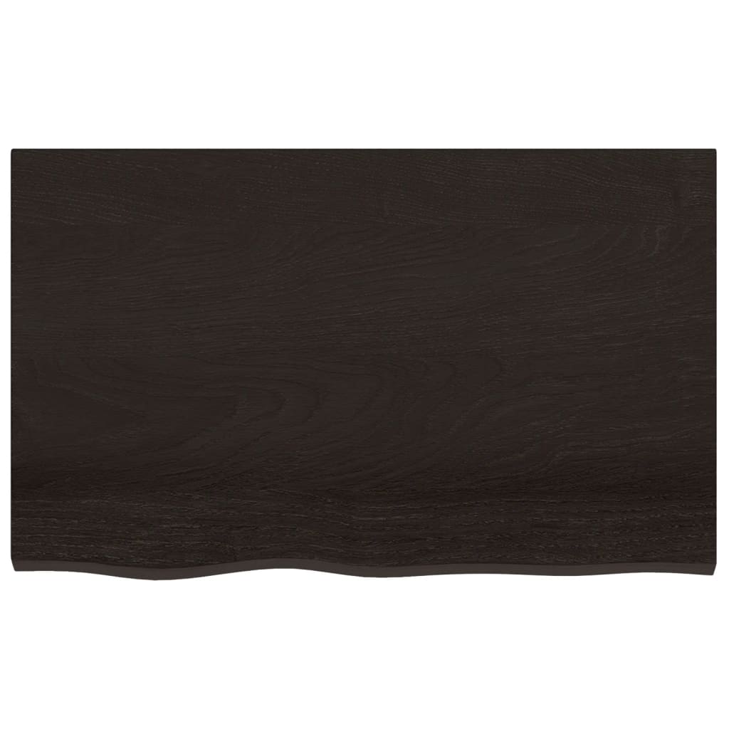 vidaXL Plateau de table marron foncé 80x50x(2-4)cm Bois de chêne massif