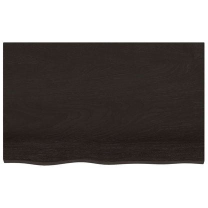 vidaXL Plateau de table marron foncé 80x50x(2-4)cm Bois de chêne massif