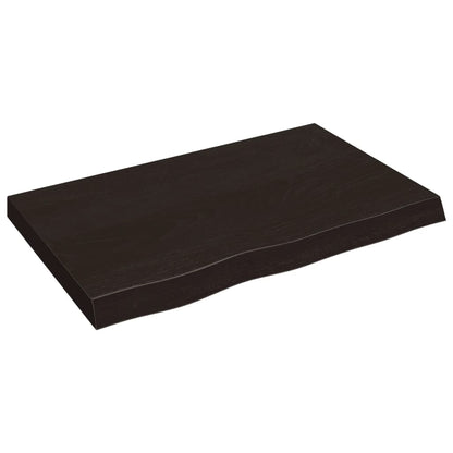 vidaXL Plateau de table Marron foncé 80x50x(2-6) cm Bois de chêne massif