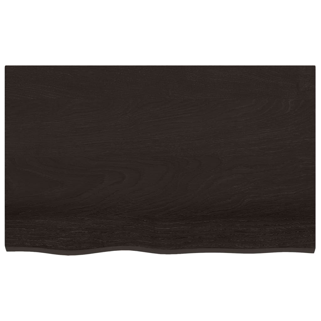 vidaXL Plateau de table Marron foncé 80x50x(2-6) cm Bois de chêne massif