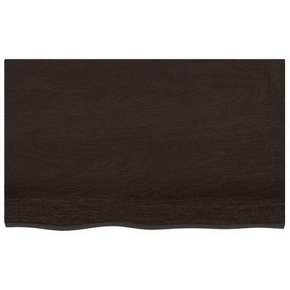 vidaXL Plateau de table Marron foncé 80x50x(2-6) cm Bois de chêne massif