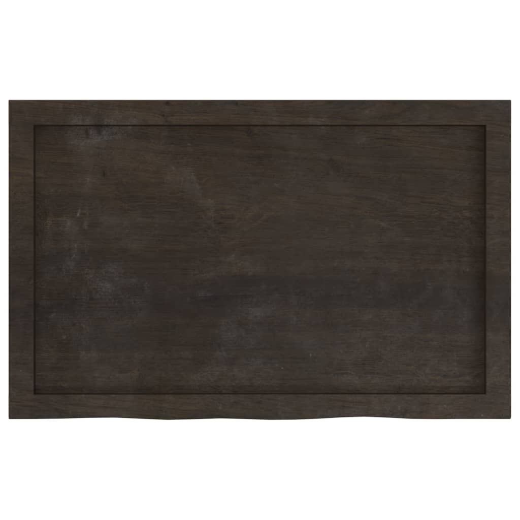 vidaXL Plateau de table Marron foncé 80x50x(2-6) cm Bois de chêne massif