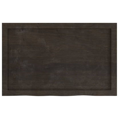 vidaXL Plateau de table Marron foncé 80x50x(2-6) cm Bois de chêne massif