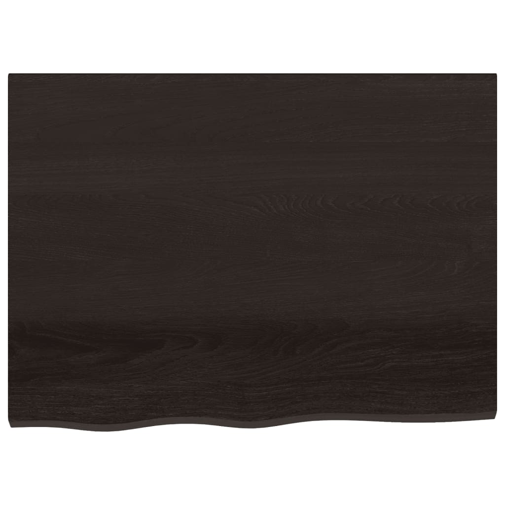 vidaXL Plateau de table Marron foncé 80x60x2 cm Chêne massif traité