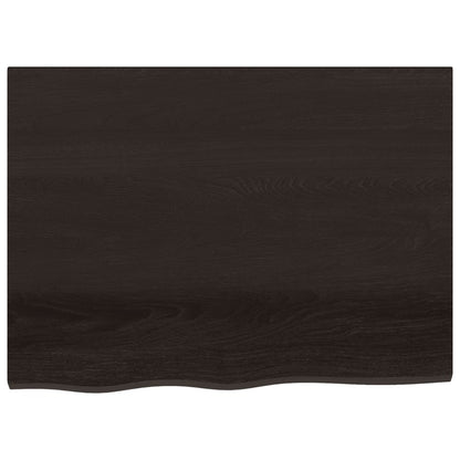 vidaXL Plateau de table Marron foncé 80x60x2 cm Chêne massif traité