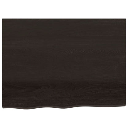 vidaXL Tischplatte Dunkelbraun 80x60x(2-4)cm Massivholz Eiche