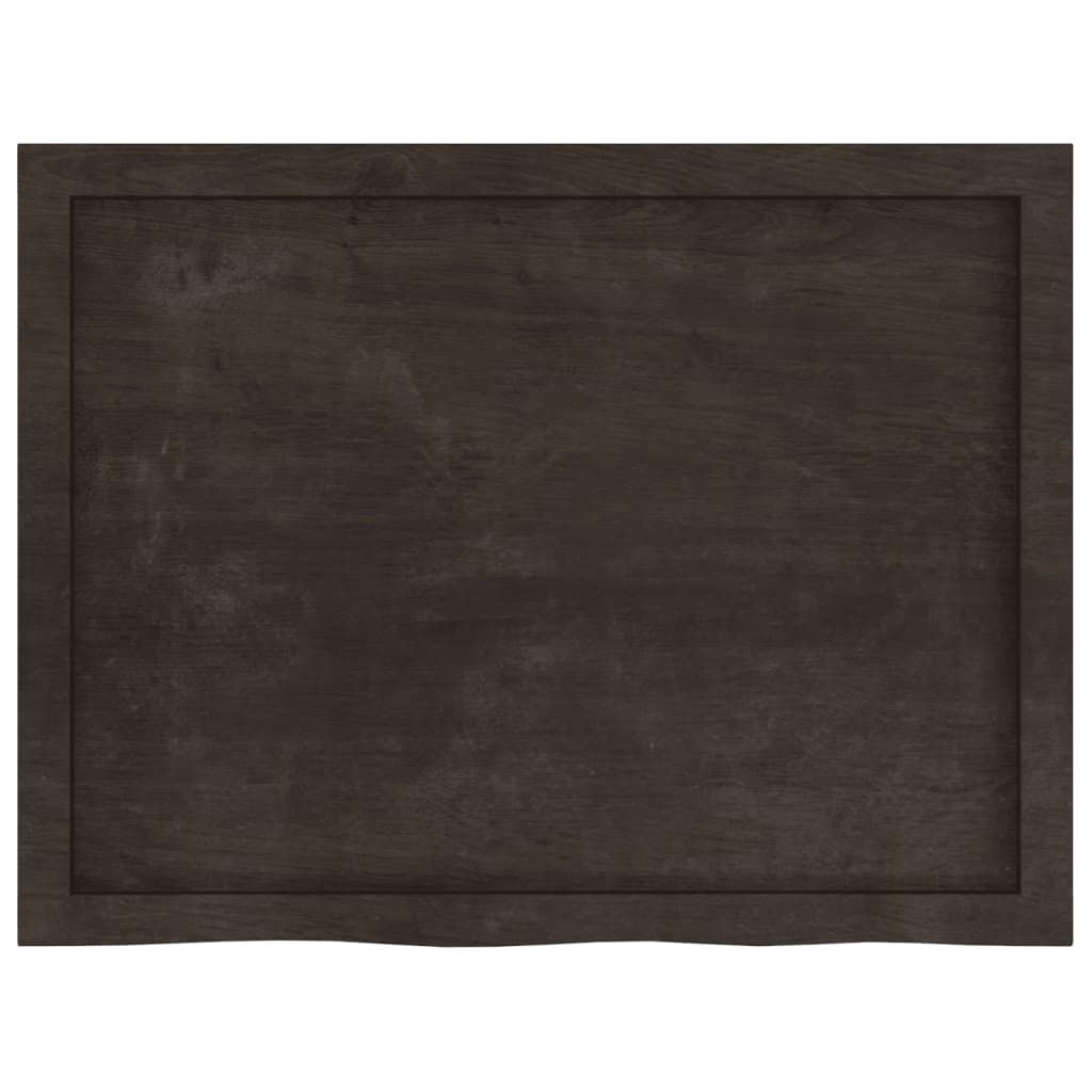 vidaXL Tischplatte Dunkelbraun 80x60x(2-4)cm Massivholz Eiche