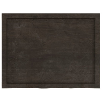 vidaXL Tischplatte Dunkelbraun 80x60x(2-4)cm Massivholz Eiche