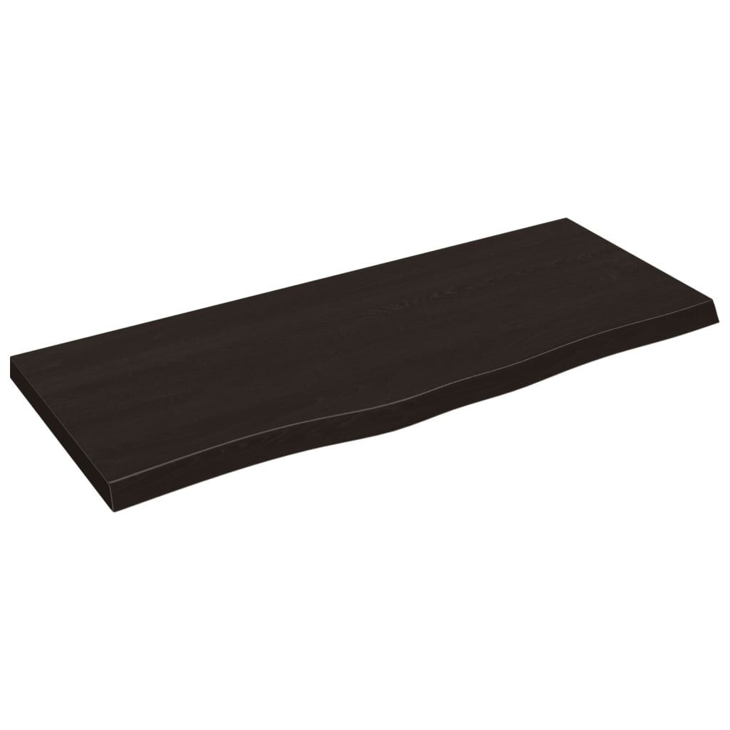 vidaXL Plateau de table chêne massif marron foncé 100x40x(2-4) cm