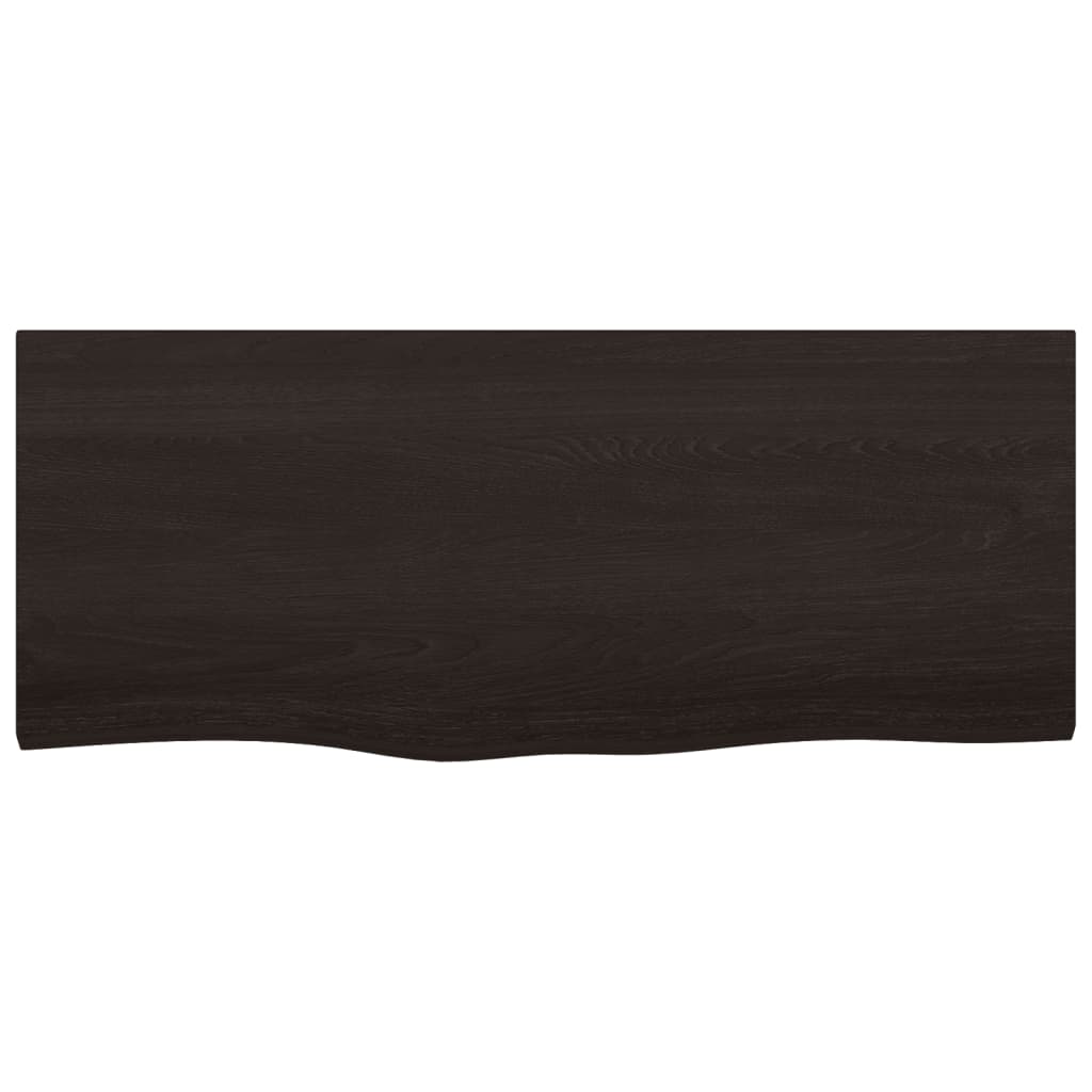 vidaXL Plateau de table chêne massif marron foncé 100x40x(2-4) cm