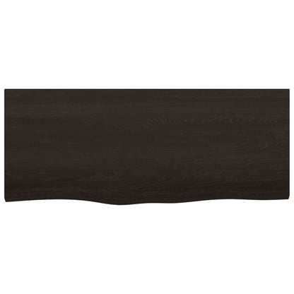 vidaXL Plateau de table chêne massif marron foncé 100x40x(2-4) cm