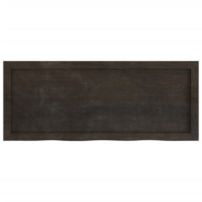 vidaXL Plateau de table chêne massif marron foncé 100x40x(2-4) cm