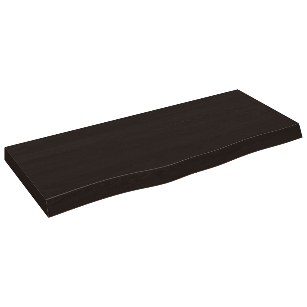 vidaXL Plateau de table Marron foncé 100x40x(2-6)cm Bois de chêne massif