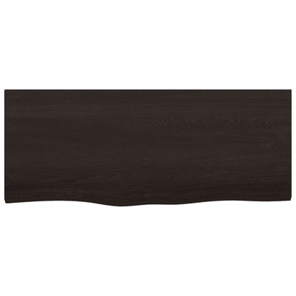 vidaXL Plateau de table Marron foncé 100x40x(2-6)cm Bois de chêne massif