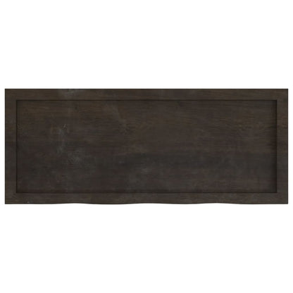 vidaXL Plateau de table Marron foncé 100x40x(2-6)cm Bois de chêne massif