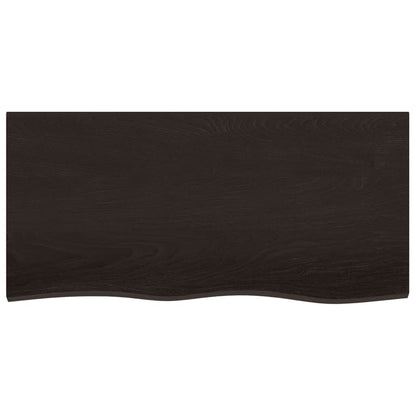 vidaXL Tischplatte Dunkelbraun 100x50x2 cm Massivholz Eiche Behandelt