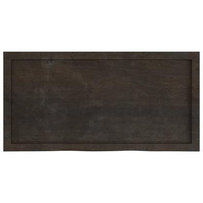 vidaXL Tischplatte Dunkelbraun 100x50x(2-4)cm Massivholz Eiche