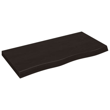 vidaXL Plateau de table Marron foncé 100x50x(2-6)cm Bois de chêne massif