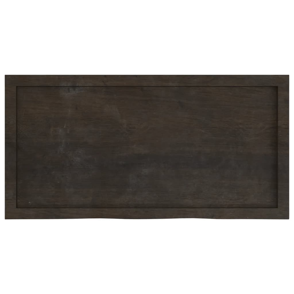vidaXL Plateau de table Marron foncé 100x50x(2-6)cm Bois de chêne massif