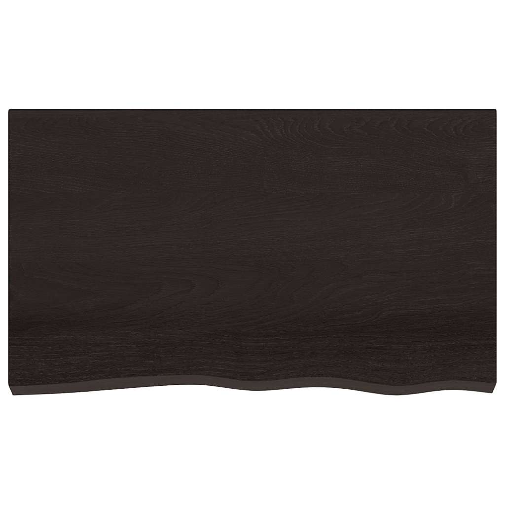 vidaXL Plateau de table marron foncé 100x60x2 cm Chêne massif traité