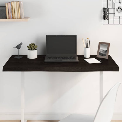 vidaXL Plateau de table marron foncé 100x60x2 cm Chêne massif traité