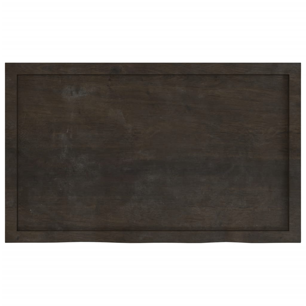 vidaXL Tischplatte Dunkelbraun 100x60x(2-4)cm Massivholz Eiche