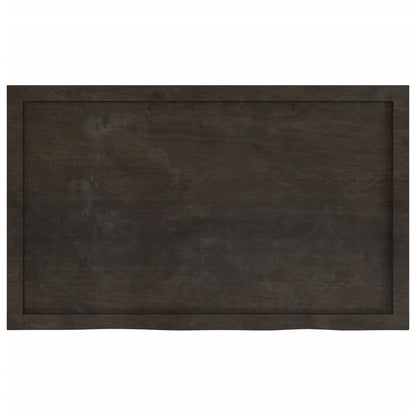 vidaXL Tischplatte Dunkelbraun 100x60x(2-4)cm Massivholz Eiche