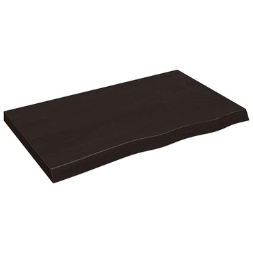 vidaXL Tischplatte Dunkelbraun 100x60x(2-6)cm Massivholz Eiche
