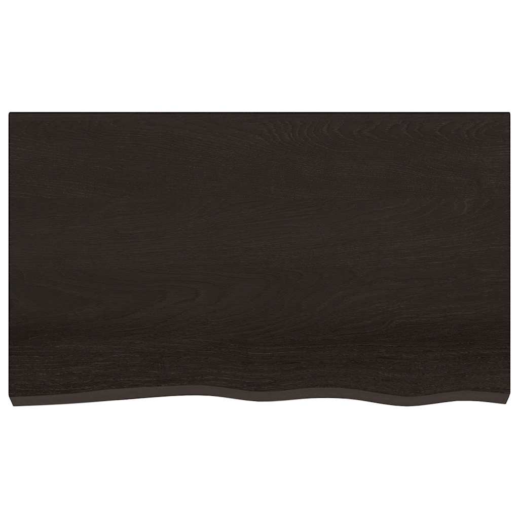 vidaXL Plateau de table Marron foncé 100x60x(2-6)cm Bois de chêne massif