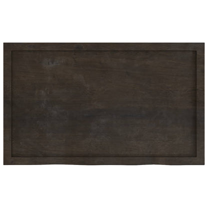 vidaXL Plateau de table Marron foncé 100x60x(2-6)cm Bois de chêne massif