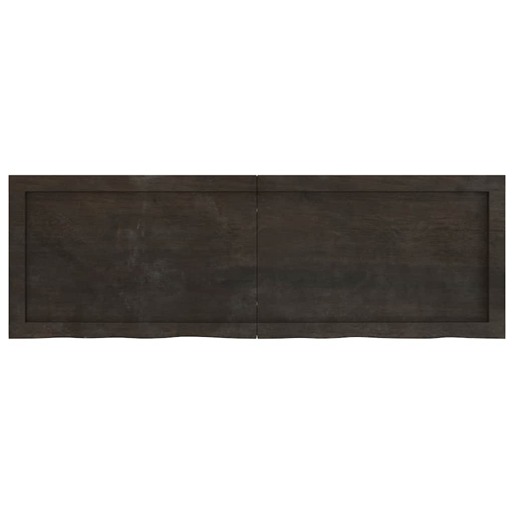 vidaXL Tischplatte Dunkelbraun 120x40x(2-4)cm Massivholz Eiche