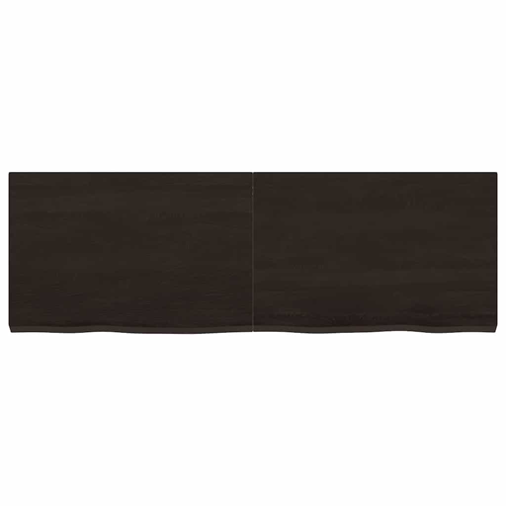 vidaXL Tischplatte Dunkelbraun 120x40x(2-4)cm Massivholz Eiche