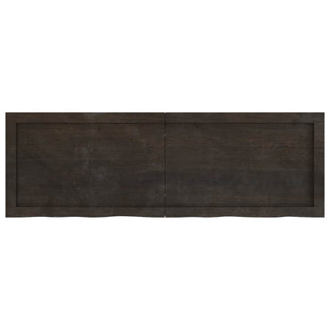 vidaXL Tischplatte Dunkelbraun 120x40x(2-6)cm Massivholz Eiche