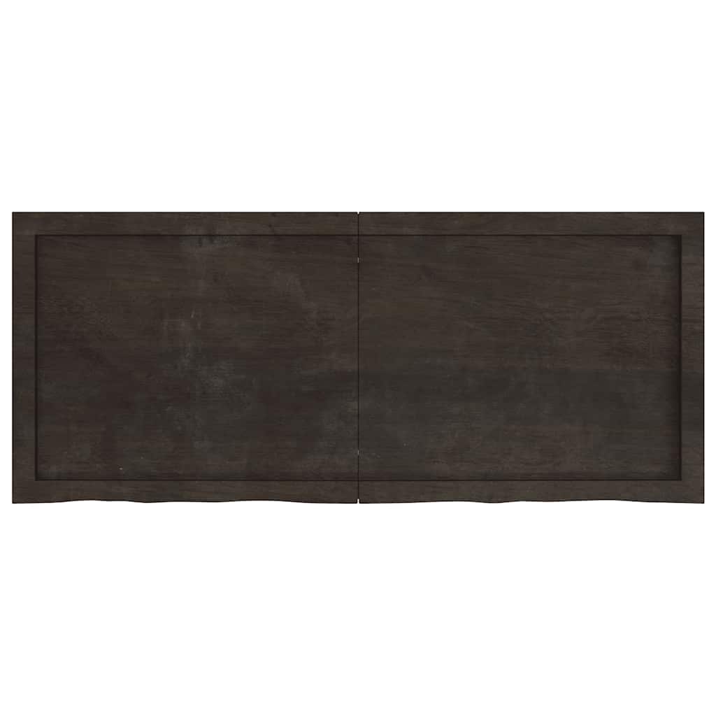 vidaXL Tischplatte Dunkelbraun 120x50x(2-6)cm Massivholz Eiche