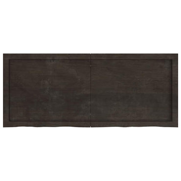 vidaXL Tischplatte Dunkelbraun 120x50x(2-6)cm Massivholz Eiche