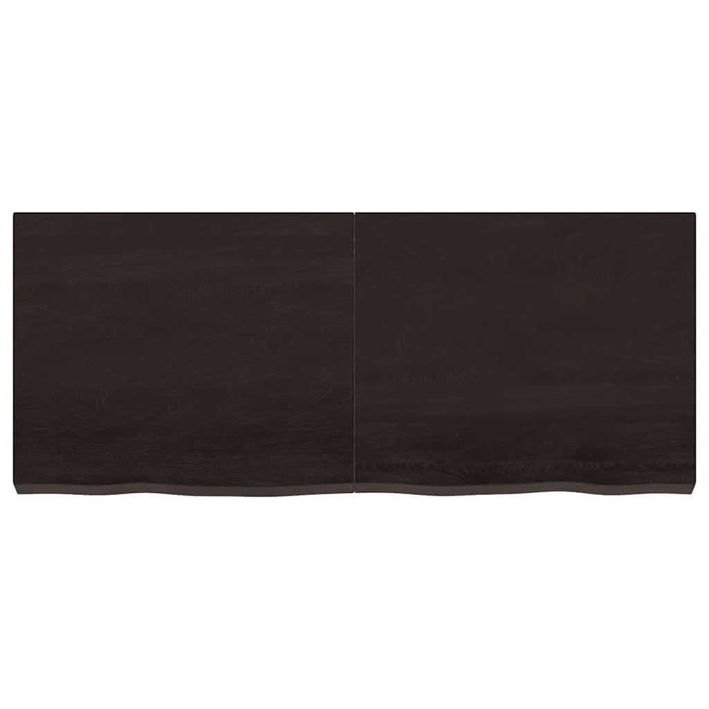 vidaXL Tischplatte Dunkelbraun 120x50x(2-6)cm Massivholz Eiche