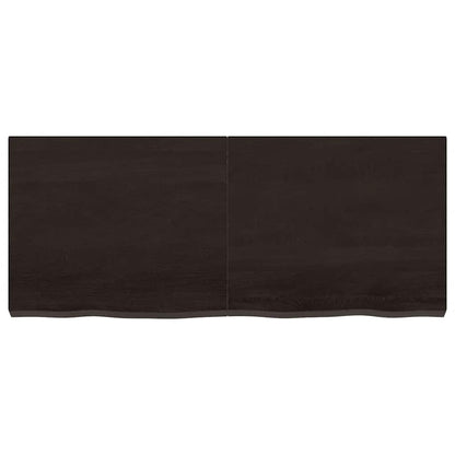 vidaXL Tischplatte Dunkelbraun 120x50x(2-6)cm Massivholz Eiche