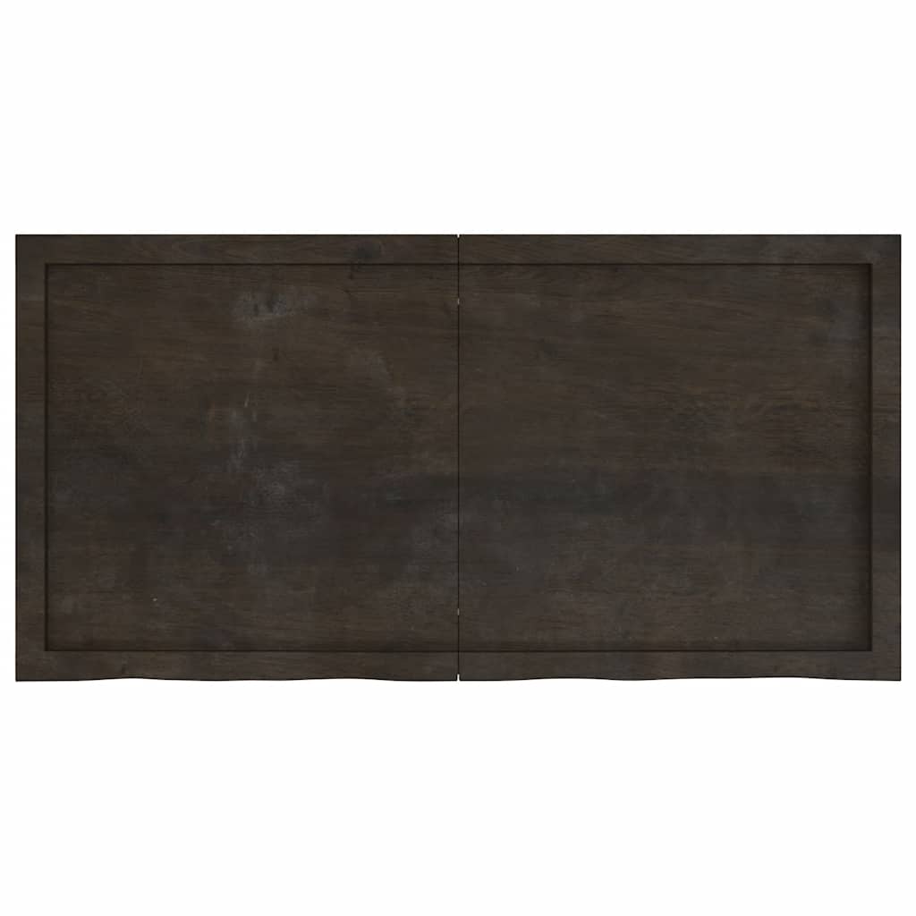 vidaXL Tischplatte Dunkelbraun 120x60x(2-4)cm Massivholz Eiche