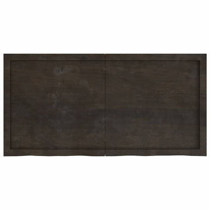 vidaXL Tischplatte Dunkelbraun 120x60x(2-4)cm Massivholz Eiche