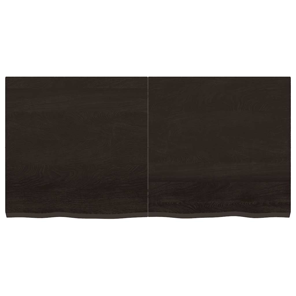 vidaXL Tischplatte Dunkelbraun 120x60x(2-4)cm Massivholz Eiche