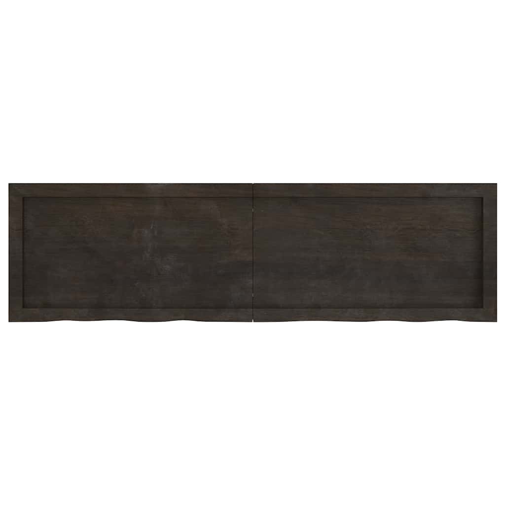 vidaXL Tischplatte Dunkelbraun 140x40x(2-4)cm Massivholz Eiche