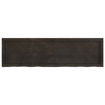 vidaXL Tischplatte Dunkelbraun 140x40x(2-4)cm Massivholz Eiche
