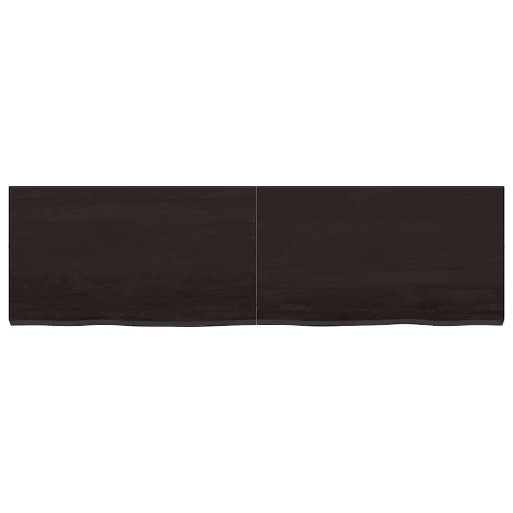 vidaXL Tischplatte Dunkelbraun 140x40x(2-4)cm Massivholz Eiche