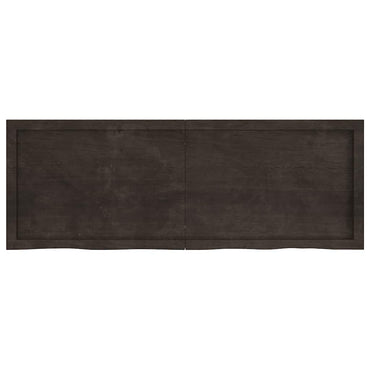 vidaXL Tischplatte Dunkelbraun 140x50x(2-4)cm Massivholz Eiche