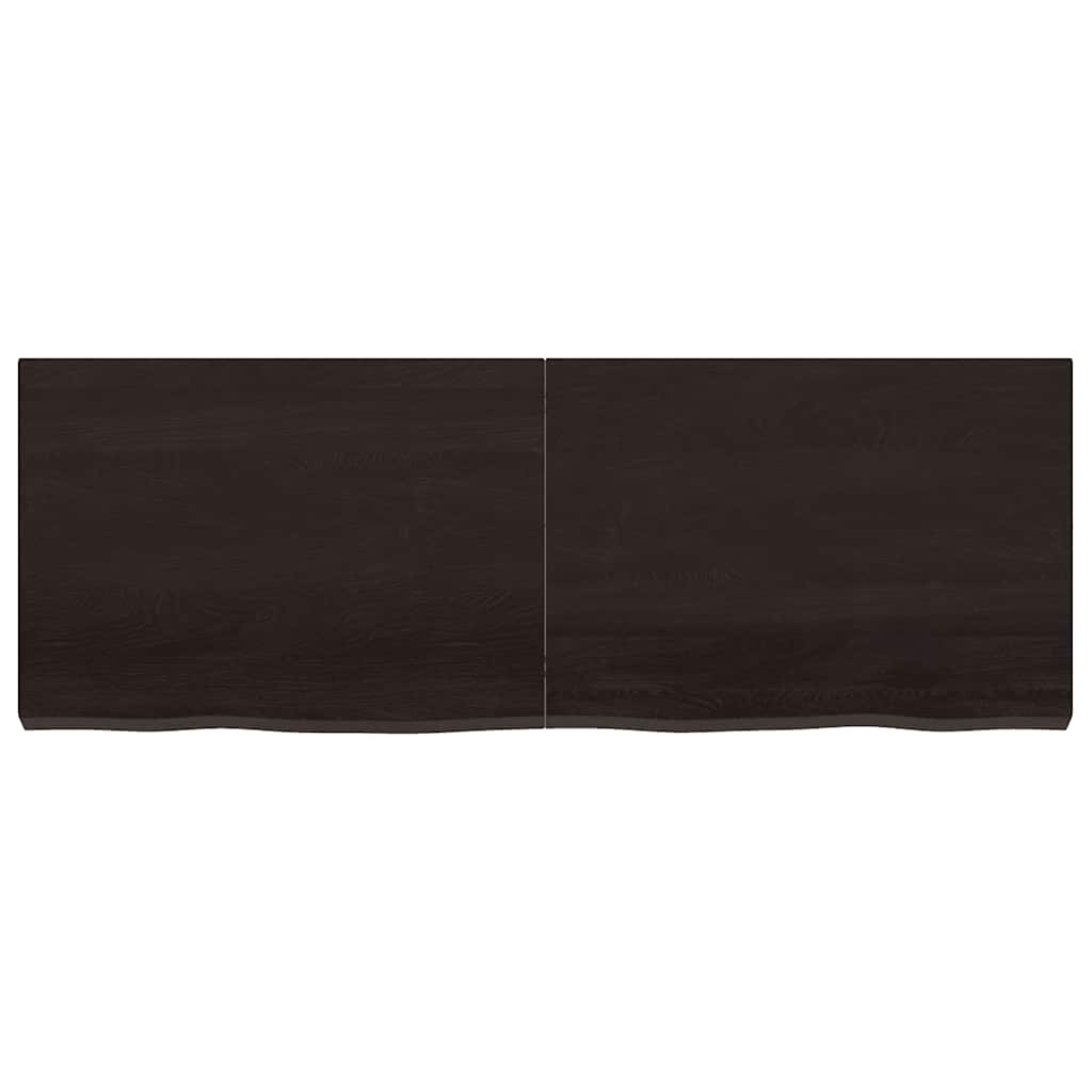 vidaXL Tischplatte Dunkelbraun 140x50x(2-6)cm Massivholz Eiche