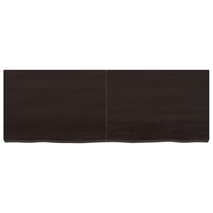 vidaXL Tischplatte Dunkelbraun 140x50x(2-6)cm Massivholz Eiche